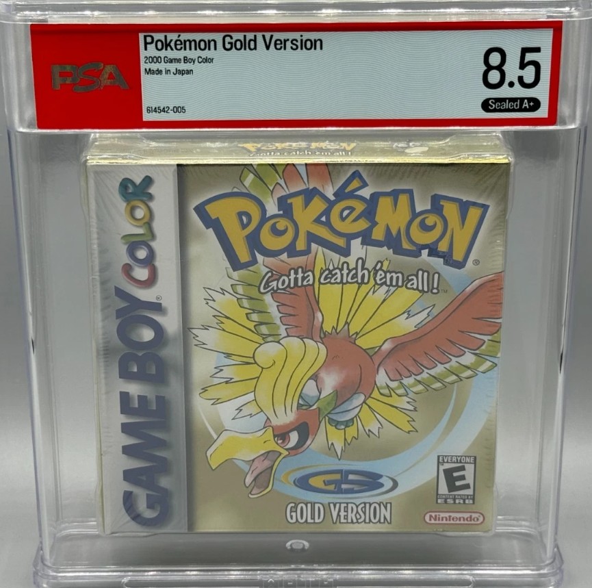 Pokemon Gold Version Nintendo Game Boy Color Sealed New PSA 8.5 A+ Graded